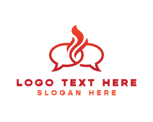 Messaging - Fire Messaging Chat logo design