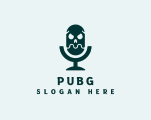 Horror - Skull Mic Podcast logo design