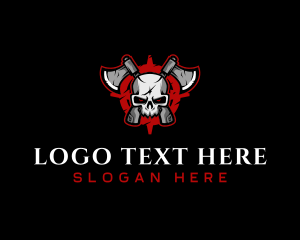 Weapon - Skull Axe Weapon logo design