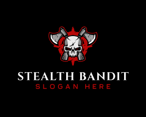 Skull Axe Weapon Logo