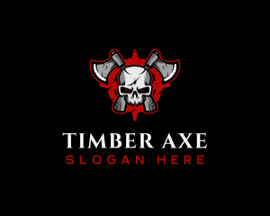 Skull Axe Weapon logo design