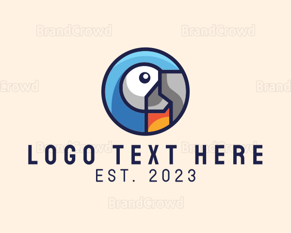 Circle Geometric Parrot Logo