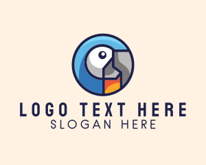 Circle Geometric Parrot Logo