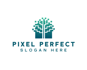 Eco Tree Pixel logo design