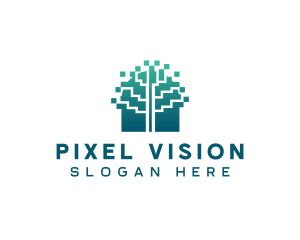 Eco Tree Pixel logo design