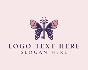 Boutique Butterfly Key logo design