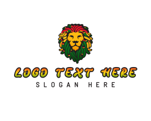 Rasta - Jamaica Lion Rastafari logo design