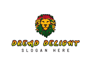 Dreadlocks - Jamaica Lion Rastafari logo design