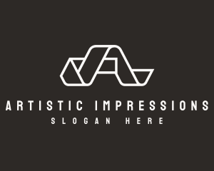 Origami Fold Letter A logo design