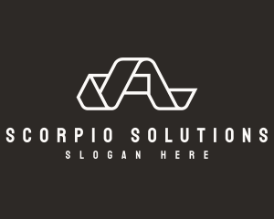 Origami Fold Letter A logo design