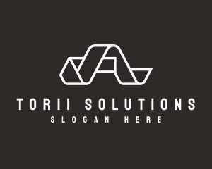 Origami Fold Letter A logo design