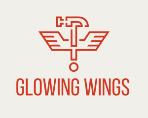 Winged Red Clamp  logo design