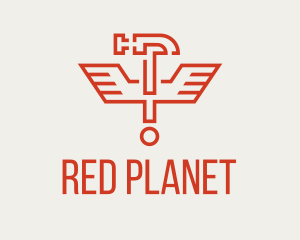 Winged Red Clamp  logo design