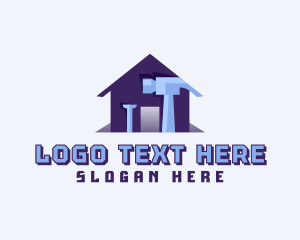 Fix - House Hammer Nail logo design