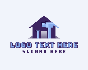 Renovation - House Hammer Nail logo design