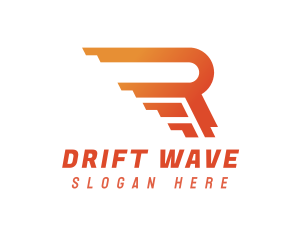 Drift - Rushing Orange R logo design