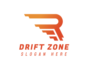 Drift - Rushing Orange R logo design