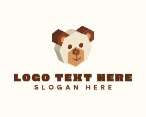 Modern - 3D Bear Head logo design