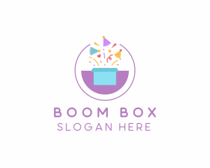 Gift Box Confetti logo design