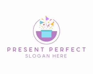 Gift - Gift Box Confetti logo design