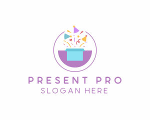 Gift - Gift Box Confetti logo design
