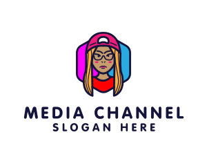 Channel - Girl Vlogging Character logo design