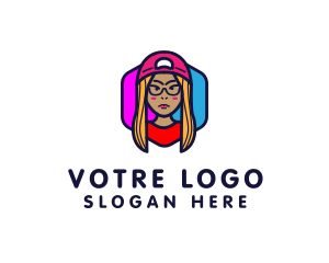 Vlogger - Girl Vlogging Character logo design