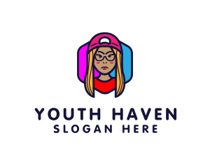 Teenager - Girl Vlogging Character logo design