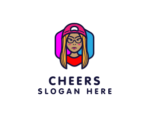Girl Vlogging Character logo design