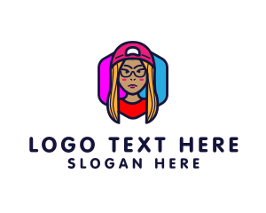 Youtube - Girl Vlogging Character logo design