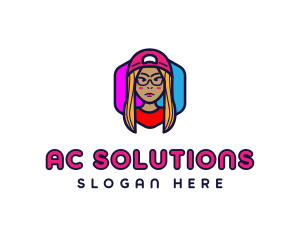 Girl Vlogging Character logo design