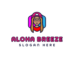 Girl Vlogging Character logo design