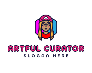 Girl Vlogging Character logo design