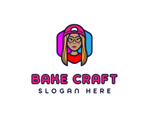 Girl Vlogging Character logo design