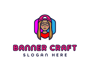 Girl Vlogging Character logo design