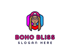 Girl Vlogging Character logo design