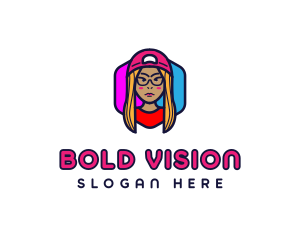 Girl Vlogging Character logo design