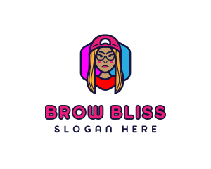 Girl Vlogging Character logo design