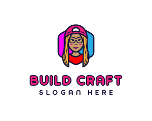 Girl Vlogging Character logo design