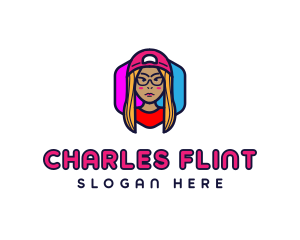 Girl Vlogging Character logo design