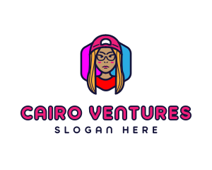 Girl Vlogging Character logo design