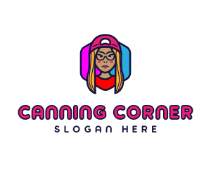 Girl Vlogging Character logo design