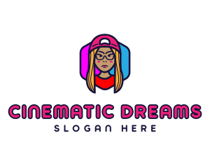 Girl Vlogging Character logo design