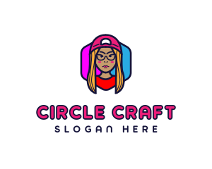 Girl Vlogging Character logo design