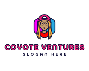 Girl Vlogging Character logo design