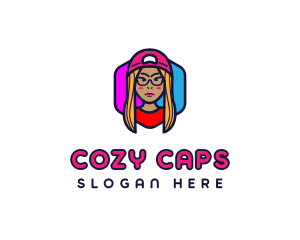 Girl Vlogging Character logo design