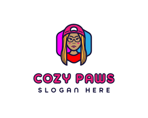 Girl Vlogging Character logo design