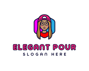 Girl Vlogging Character logo design