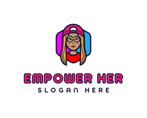 Feminist - Girl Vlogging Character logo design