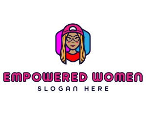 Girl Vlogging Character logo design